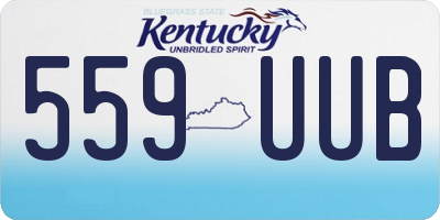 KY license plate 559UUB