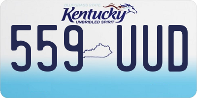 KY license plate 559UUD