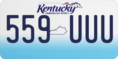 KY license plate 559UUU