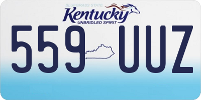 KY license plate 559UUZ