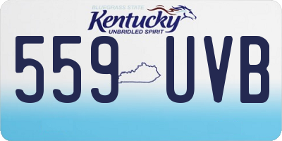 KY license plate 559UVB