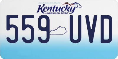 KY license plate 559UVD