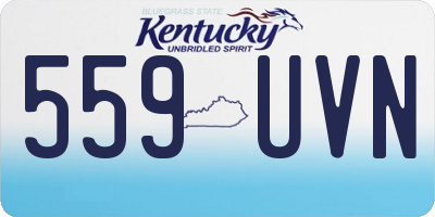 KY license plate 559UVN