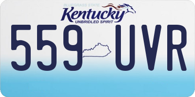 KY license plate 559UVR
