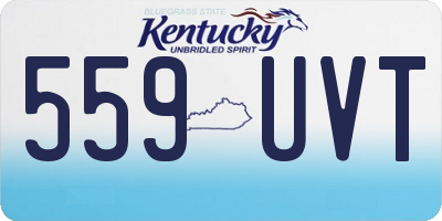 KY license plate 559UVT