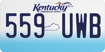 KY license plate 559UWB