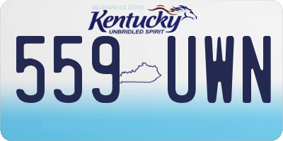 KY license plate 559UWN