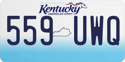 KY license plate 559UWQ