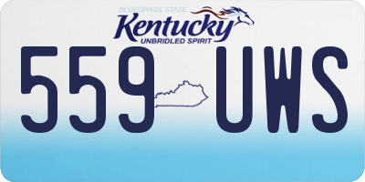 KY license plate 559UWS