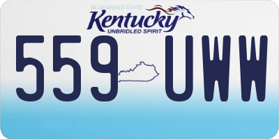 KY license plate 559UWW