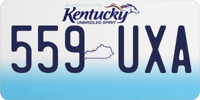 KY license plate 559UXA
