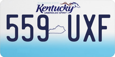 KY license plate 559UXF