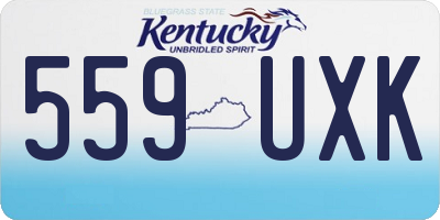 KY license plate 559UXK