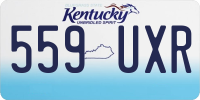 KY license plate 559UXR