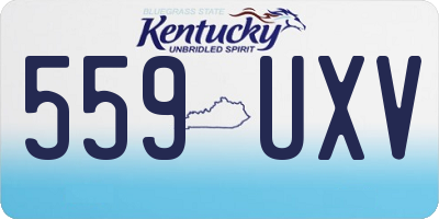KY license plate 559UXV