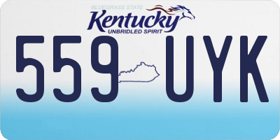KY license plate 559UYK