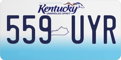 KY license plate 559UYR
