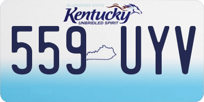 KY license plate 559UYV