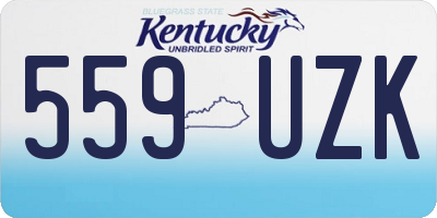 KY license plate 559UZK