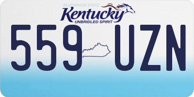 KY license plate 559UZN