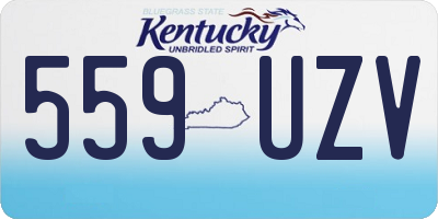 KY license plate 559UZV