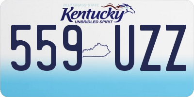 KY license plate 559UZZ