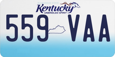 KY license plate 559VAA