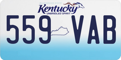 KY license plate 559VAB