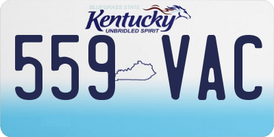 KY license plate 559VAC