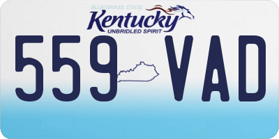 KY license plate 559VAD
