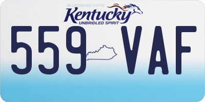 KY license plate 559VAF