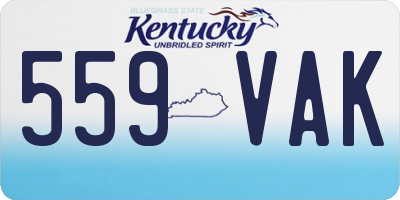 KY license plate 559VAK