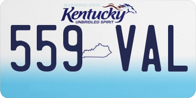 KY license plate 559VAL