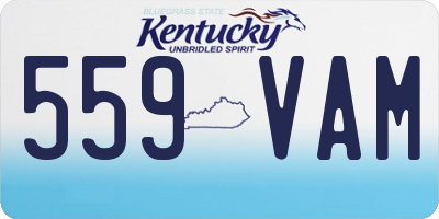 KY license plate 559VAM
