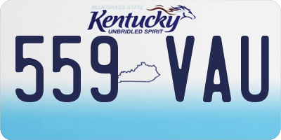KY license plate 559VAU