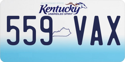 KY license plate 559VAX