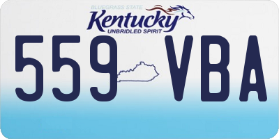 KY license plate 559VBA