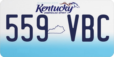 KY license plate 559VBC