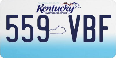 KY license plate 559VBF
