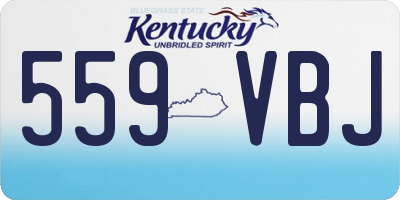 KY license plate 559VBJ