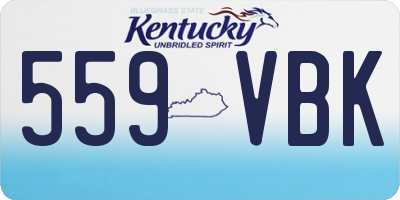 KY license plate 559VBK