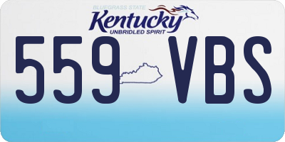 KY license plate 559VBS