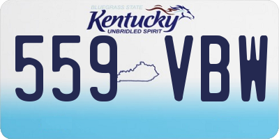 KY license plate 559VBW