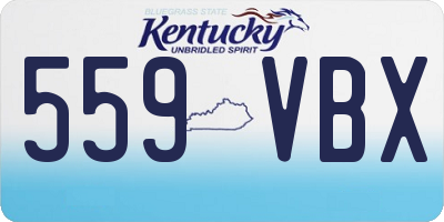 KY license plate 559VBX