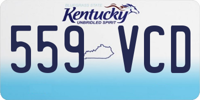 KY license plate 559VCD