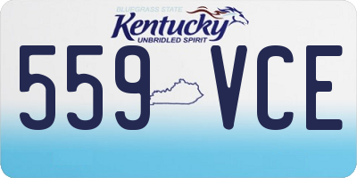 KY license plate 559VCE