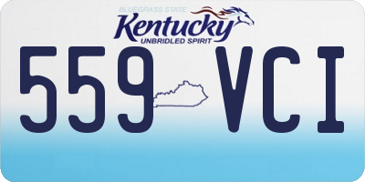 KY license plate 559VCI
