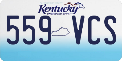 KY license plate 559VCS