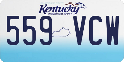 KY license plate 559VCW