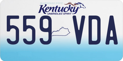 KY license plate 559VDA
